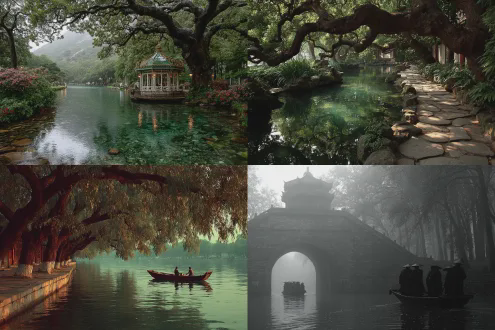 树影拂尘弦频扫，香阶玉桥枕。 飞花轮指，离切返闷，何处是泪痕？ 鸾凤和鸣风雨舟，不惧龙潭深。 高山流水，同频共振，执手无需问。