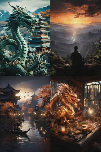 独钓千里峰，残阳斜，鱼沉雁落。 风急浊浪高，何处龙藏虎卧？