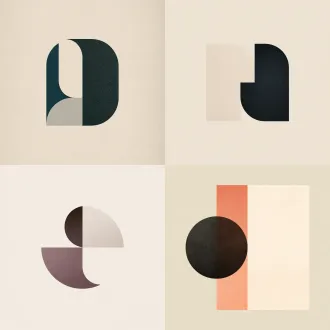 固字平面logo，正负形构图，极简几何造型，细腻流畅线条，视觉平衡，大面积留白，低饱和莫兰迪色系，哑光质感，矢量平面，无圆形。