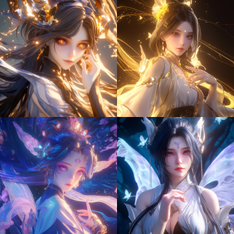 "3d anime girl with flowing black hair in physics simulation, pale gold iridescent eyes with butterfly lashes, traditional chinese fairy bone structure, wearing cloud-patterned wide sleeves with luminous lotus waistband, translucent chiffon ribbons floating around, glowing fingertip particles and golden dust trails, soft sss skin shader, unreal engine 5 rendering, genshin impact style, cinematic lighting, intricate accessory details, cold color palette with crimson accents, ethereal atmosphere, mystical qi aura, blender + octane render workflow, trending on artstation