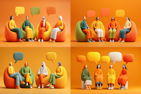 小组讨论，3d建模商品图，纯色背景，商务