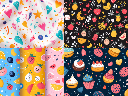 设计一个图案。适用于外贸，符合外国人审美，派对元素，颜色鲜艳，加入可爱卡通元素，留出开窗位置，符合印刷要求，图案竖版，比例2:3