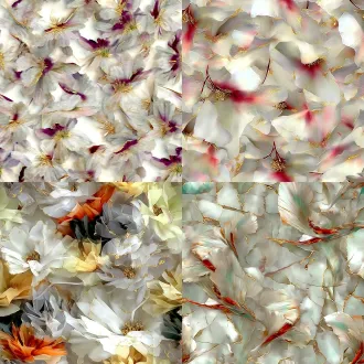 无缝四方连续面料印花，抽象大朵花卉，酒精流体水彩，通透晕染渐变，花瓣边缘鎏金细金箔勾边，金粉花蕊，朦胧柔和质感，色彩自然融合，虚实层次，背景浅底色，高清，面料花型，无硬轮廓，水彩泼墨肌理，柔和光影。花卉具有3d立体效果。细节锐利，8k高清。3d效果