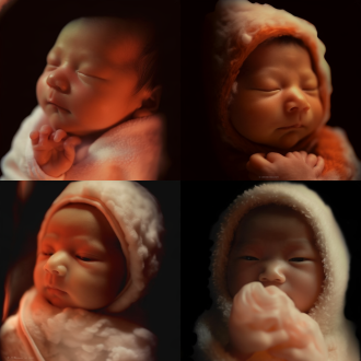 一个中国新生婴儿，温馨，柔和光线,