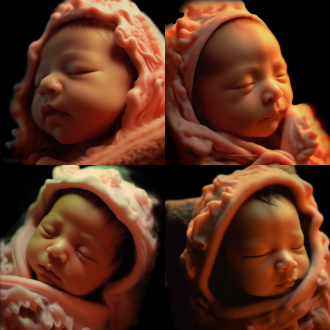 一个中国新生婴儿，温馨，柔和光线,