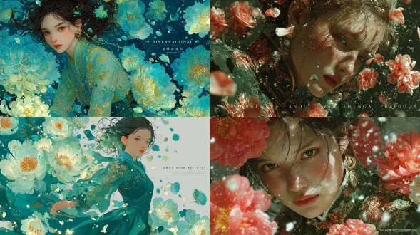 插画，透射，明亮的眼睛，光影交错，冷酷，高细节，凌乱的头发，美女，随机动作，手链，耳坠，繁花，飘逸的纱，惊悚，中式怪诞风格，羽毛衣，耀变，古风厚涂，很多细节，法术，史诗级构图，全身像，梦核，山海经，神格，黑色，金色，金箔，噪点，复古感，水墨效果+局部线描，气势宏伟，背景流动色，暗黑系, 动态粒子群, 生物发光, 银色为主, 水彩晕染厚涂, 肌理感, 诡异氛围, 高级灰, 视觉冲击，浮于半空的，支离破碎，神性光辉，璀璨星河，中景，数字噪音与失真效果，强烈的光影对比，仰镜头,强烈的对比色碰撞，惊艳，意识流，随机背景，柔和侧光渲染，写实