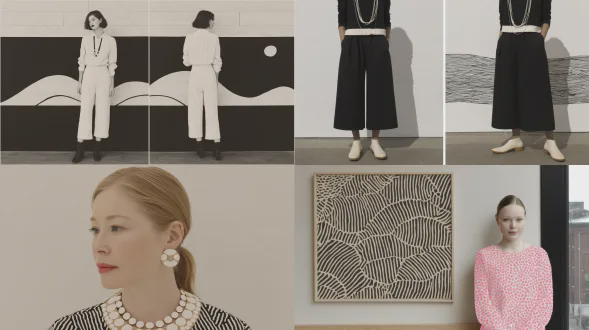 展现一位20至25岁时尚的美国白人女性，穿着设计为适合春季的舒适服装，风格休闲精致且带有诱人的柔和感，包括：主要服装：阔腿休闲裤； footwear：舒适的踝靴；配饰：多层项链；造型点缀：淡色润唇膏。她自信站立，拍摄于城市咖啡馆，氛围舒适自然，柔和自然光，视觉风格为iphone全身镜自拍于柔和日光下。图像有精致色彩对比以营造优雅视觉趣味，不指定色调。模特始终站立或自然移动，不坐或蹲