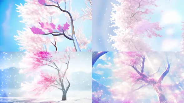 in the winter snow, there is a massive plum blossom tree with pink flowers, blanketed in white snow. the sunrise rises in the east, and the traditional landscape of the jiangnan ancient town is serene, beautiful, with high detail, soft moonlight, soft colors, soft light, 16k resolution, deep details, clear levels of detail, high-quality, high-definition, new love rendering, high-definition, and high-definition picture quality, with a beautiful, poetic atmosphere.