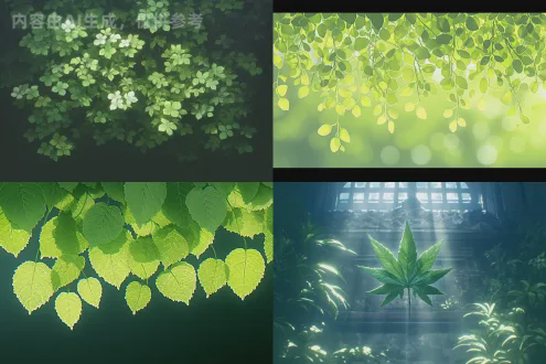 茂密森林，阳光穿过树叶，白天阴凉，夏云高高，大光圈长焦镜头，逆光柔和，静谧自然，绿色主调，轻松氛围，树叶微动，光影斑驳，暖色调，景深浅，细节丰富，宁静致远，微风拂面，森林气息。