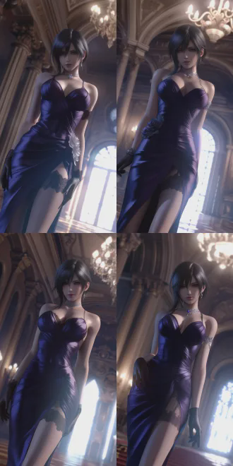 slightly low angle portrait, an elegant and graceful lady from dead or alive 5，