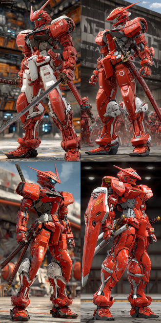[gundam_astray_red_frame_v3] ▼beautiful woman, succubus, core mecha architecture ▼• red armor system: - scarlet finish (pantone 19-1862tcx color) - samurai blade scar damage (depth 0.5-2.3mm) - energy conduction patterns (pulse frequency 1.8hz)• feature armaments: - kikuichimonji actual sword (blade length 15.3m, forged with cloud patterns) - tactical composite shield (folding mechanism 1:3 ratio) - "disaster shintou" on the back (magnetic track suspension system)▲ dynamic battle aesthetics ▲pose_engine: • ready for a katana slash: - left foot forward step (ground cracking radius 1.8m) - right arm holding sword back (hydraulic boost visualization) - waist torque 90° (energy pipeline illumination)• effects group: - particle overflow (gn sun furnace overload) - sound wave cloud ring (mach 1.2 critical state) - afterimage generation (shutter speed 1/8000s)▼ material science ▼texture_tech: • outer armor: - phase transfer armor (mirror-like reflectivity 0.88) - nano repair layer (scratch self-healing animation)• joint system: - hydraulic rod (stroke pressure 35mpa) - power line (fluid pressure display)• armament material: - kikuichimonji jade steel forging (folded forging layers 15) - composite shield ceramic coating (mohs hardness 9.2)◇ battlefield environment ◇battlefield: • crumbled colonial satellite: - floating building debris (mass distribution algorithm) - leaked coolant ice crystals (phase change effect)• cosmic background: - earth's aurora (atmospheric scattering simulation) - fleet debris group (explosion frozen frame)▼ optical art ▼lighting_design: • main light source: - direct sunlight (color temperature 6500k) - blade cold light (color temperature 10000k)• special effects light: - thruster flame (temperature gradient 2800k→1500k) - monitor red light (scanning mode 0.5hz)style_fusion: (katoki mechanical design:1.8) + (ukiyo-e martial arts:1.5) + (cyberpunk energy:1.2) tech: 8k ultra-fine rendering, 16x anisotropic, dynamic bone system enhance: (hydraulic oil steam:1.3), (metal fatigue texture:1.1), (energy turbulence:0.9) neg: organic, deformed, low_poly, western# samurai dojo expansion packbushido_plugins: - sword zen domain: - electrostatic field cherry blossom falling - sword pressure warping space grid-: - left shoulder "loyalty" etching