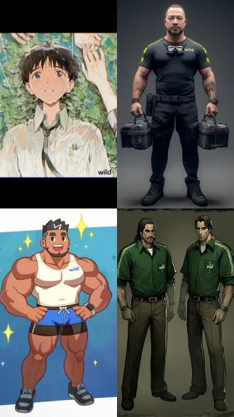 一个亚洲年轻男性，穿外卖员服装，中等身高，精瘦但肌肉线条明显，皮肤偏糙，下颌线锋利，额前碎发常被雨水打湿，增加 “野气”；护目镜挂在脖颈，整体感觉温柔中带着坚毅，全景，赛博朋克风格，三维建模渲染成二维动画效果，机械质感与色彩饱和度，机械质感与色彩饱和度，大胆的视觉分割、漫画符号（如速度线、拟声词）的运用