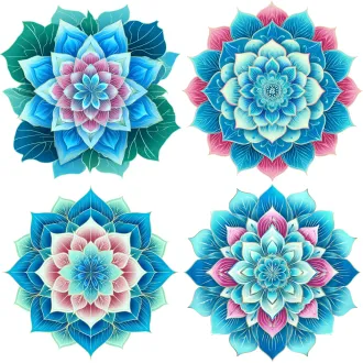 荷花花纹设计，透明背景，层次分明，对称布局，粉红与淡绿主色调，精致线条，水彩风格，柔和渐变，花瓣纹理细腻，荷叶脉络清晰，简洁优雅，自然和谐，高清细节，平面设计，矢量风格，8k分辨率