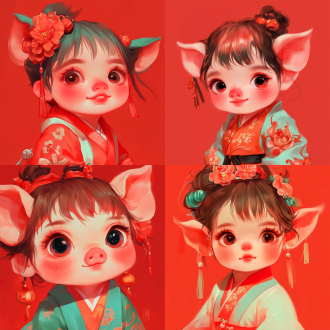 生成一直可爱的小猪