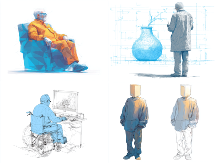 生成简约插画风，底稿不要变 低模