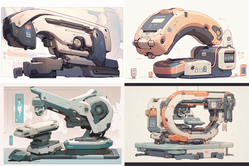 机械臂形状的扫描仪，有科技感，可爱，卡通