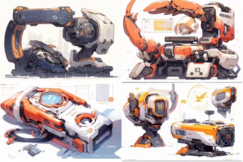 机械臂形状的扫描仪，有科技感，可爱，卡通