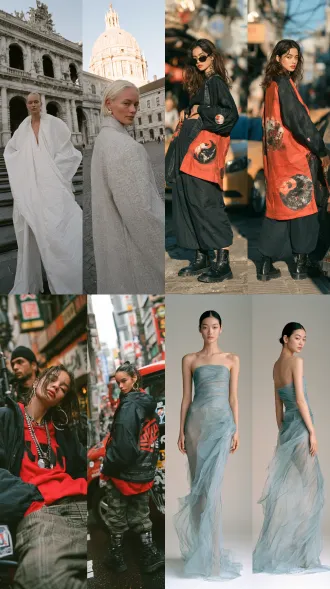 超写实大师级摄影佳作，胶片颗粒，柯达portra400胶片拍摄，模特级时尚人像，时尚杂志级摄影作品，亚洲本土风情。生命活力之美，魅力四射，正面情绪，真实人物，现实质感。画面左侧是人物正面视角全身视图，画面右侧是同一人物侧后方视角全身视图，两个视角视图全面展示人物全身细节，聚焦清晰不失焦。世界古典文化艺术元素与未来主义设计理念相融合，传承世界传统服饰艺术与传统手工服饰工艺。应用光影色彩视觉美学，侧顺光为主，呈现超凡的艺术魅力，无任何文字和标志。服饰与饰品艺术，彩妆美妆与发型发饰艺术，人体美学，色彩美学，材质美学，形体美学。全身视图，超高细节，8k超清。