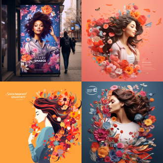 a commercial poster for women's day, vibrant and colorful to highlight the festive atmosphere. feature a confident and beautiful woman as the main subject, showcasing feminine charm. set in a warm and cheerful scene like a sea of flowers or a city street. use bright lighting to create a positive vibe. the composition emphasizes the main figure, with the slogan ‘salute to every amazing her’ . warm color tones dominate for strong visual appeal, suitable for business promotion, 8k, high detail