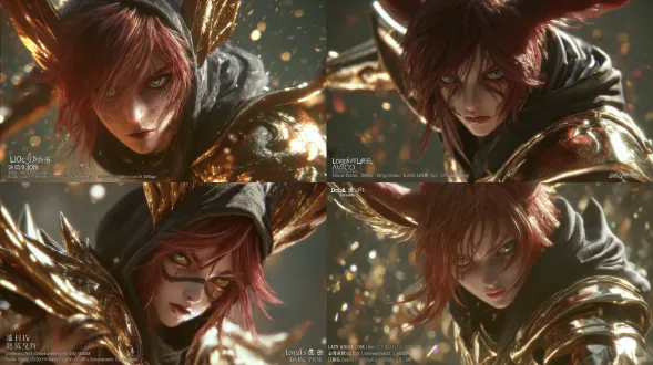 "圣斗士星矢战斗姿态，黄金圣衣闪耀细节，动态战斗场景，3d渲染超精细，8k分辨率逼真质感，zbrush雕刻，octanerender光影，电影级照明高对比度，景深锐利焦点，丰富背景虚幻引擎，毛发超级精细，数字艺术独特个性，cgsociety趋势，高光阴影强烈，动态姿势张力十足，史诗氛围。"