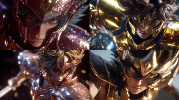 圣斗士星矢战斗姿态，青铜圣衣闪耀，动态战斗场景，3d渲染超精细，8k分辨率逼真质感，zbrush雕刻细节，octanerender光影，电影级照明高对比度，景深锐利焦点，虚幻引擎丰富背景，毛发超级精细，数字艺术独特个性，cgsociety趋势，高光阴影强烈，动态姿势张力十足，史诗氛围