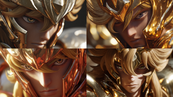 圣斗士紫龙，全身照，黄金圣衣闪耀细节，动态战斗场景，3d渲染超精细，8k分辨率逼真质感，光影，电影级照明高对比度，景深锐利焦点，丰富背景虚幻引擎，毛发超级精细，数字艺术独特个性，高光阴影强烈，动态姿势张力十足，史诗氛围。