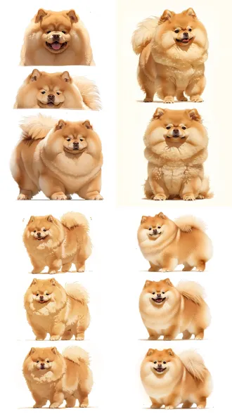 土黄色中华田园犬三视图并排，浅黄褐色短毛直立三角耳，圆鼓脸颊得意笑，纯白背景，影棚柔光无阴影，正交对齐，8k超高清，毛发细节丰富，写实风格，健壮匀称。