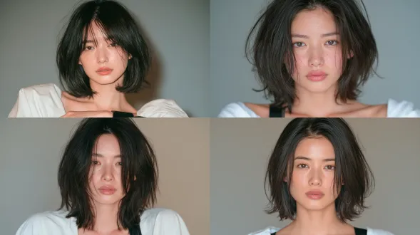 一位日本明星女性20 岁，楚楚可人，无妆造，人物摆出姿势拍摄中景上半身写真证件照，真实素人感，白上衣黑腰带，电影级光影，专业摄影构图，色彩分级，景深虚化，剧情张力，画面铺满画幅，纯色背景