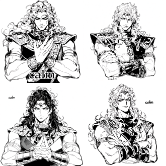 kars, jojo's bizarre adventure part 2, bust shot, wearing his iconic canonical outfit from part 2: form-fitting tribal warrior attire with intricate patterns, structured shoulder guards, a sleek chest decoration, and no headgear (faithful to the original manga, emphasizing no hat), clothing with manga-style textures inspired by chainsaw man, faithful to original manga art style, black and white, thicker bold linework, sharp outlines, moderate shading, no shading on the face, cold and composed expression (reflecting his "calm" and arrogant boss personality—sharp, unblinking eyes and a slight smirk of disdain), front-facing with a subtle tilt to the right, hands crossed firmly over his chest to emphasize his dominance, solid white background