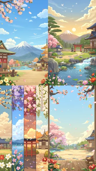 生成一个和风背景