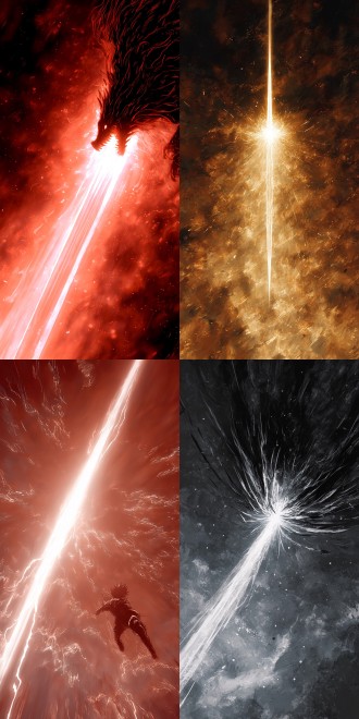 一道流光自天外而来，如惊鸿乍现，似奔雷疾驰! 带着无可匹敌的锋锐，精准切入战局，一刀斩断暗界怪物!