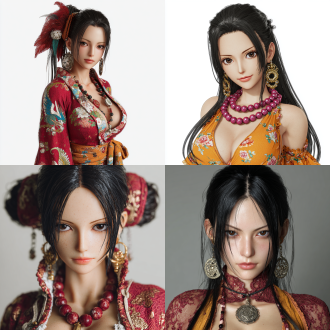 2.5 ultra realistic style,one piece,boa hancock,a charming and mature oriental beauty.