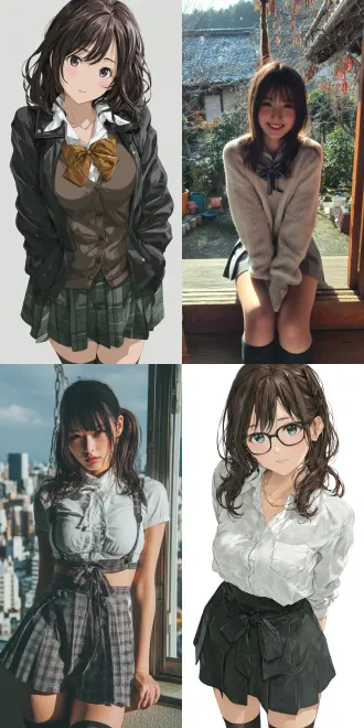 にじげん（nijigen）美少女，穿 高中校服