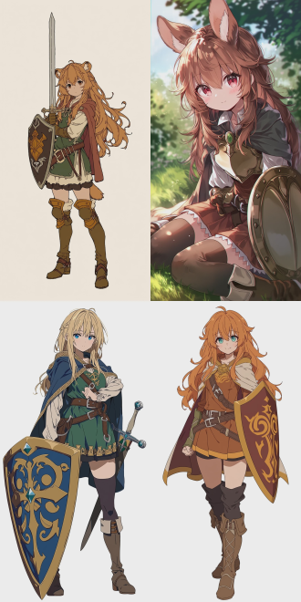 the rising of the shield hero art style , a female
