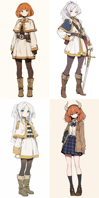 sousou no frieren art style , a female