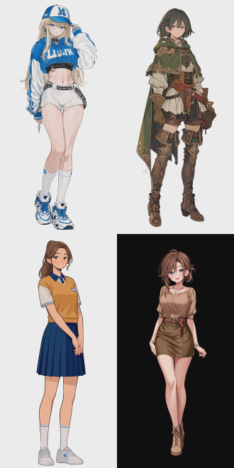 v4 game illustration style, a female