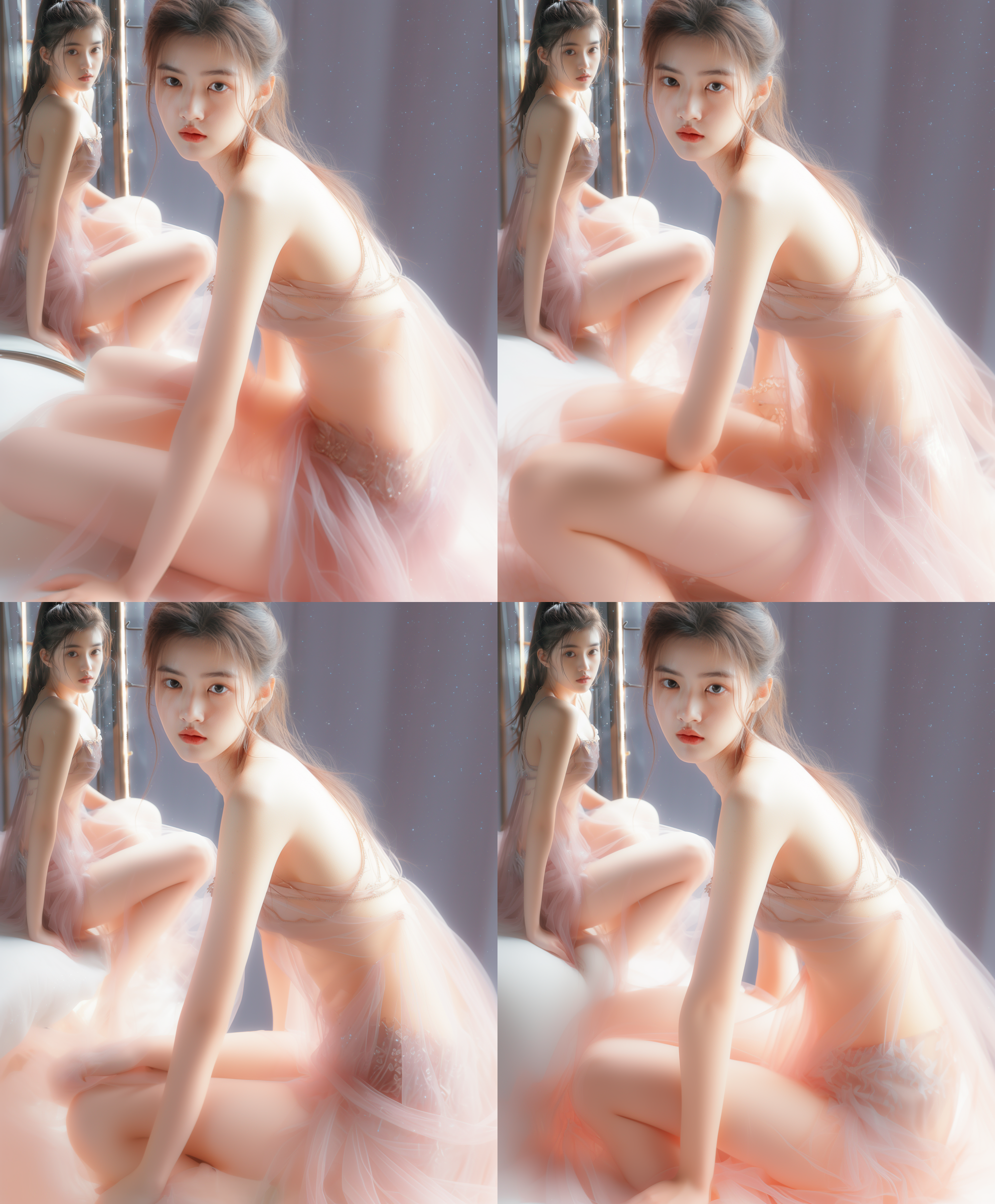 机甲，曲线设计，火辣外观，机械外骨骼，赛博朋克风格，高科技背景，机械骨骼，动态姿势，金属质感，霓虹灯效，未来城市，广角镜头，高光阴影，冷色调，科技感，力量感。 冰川 城堡内部 低角度 黑金 星空 旗袍 异色瞳