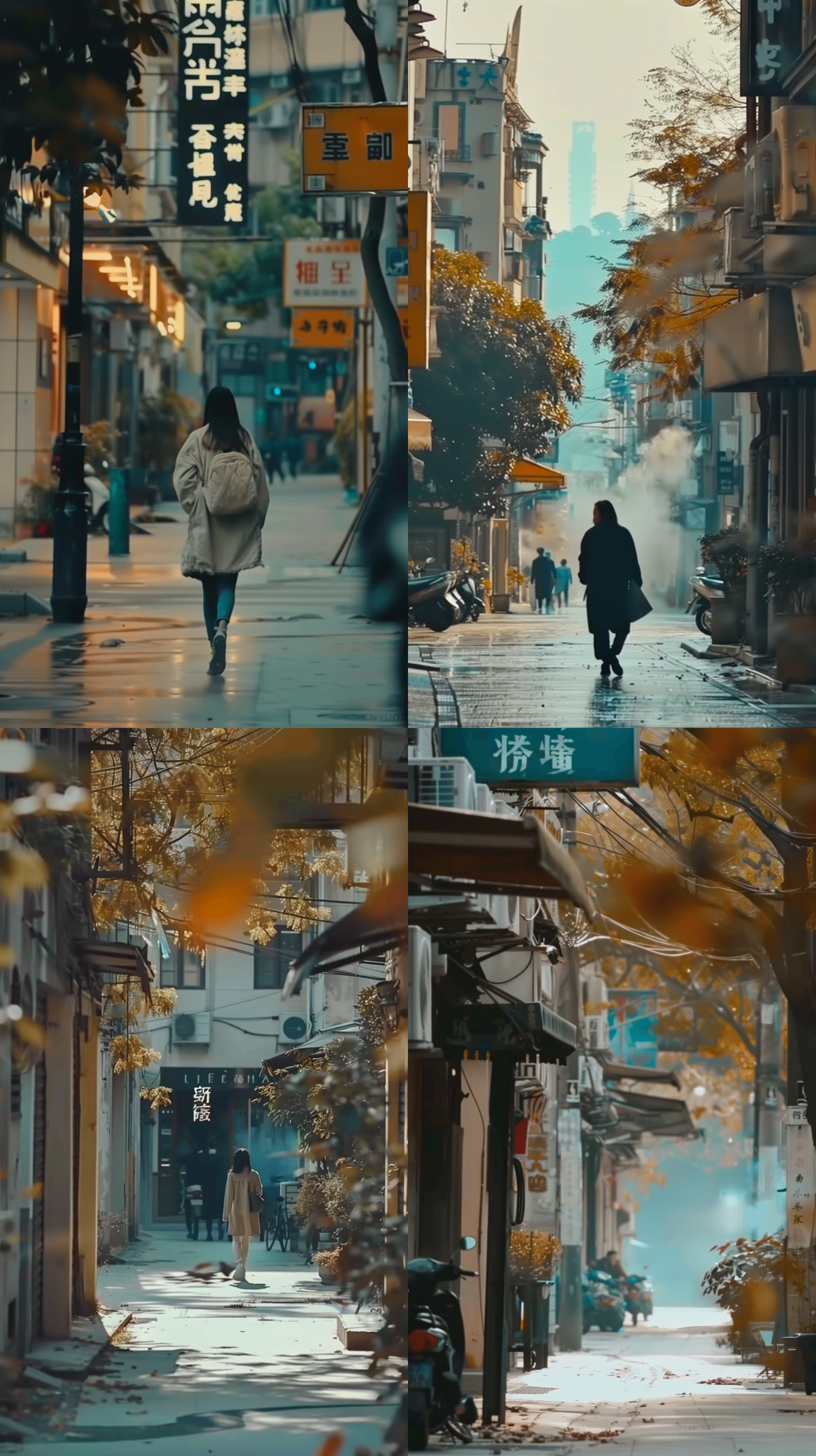 实拍，白天，清新色彩，实拍,城市步行街