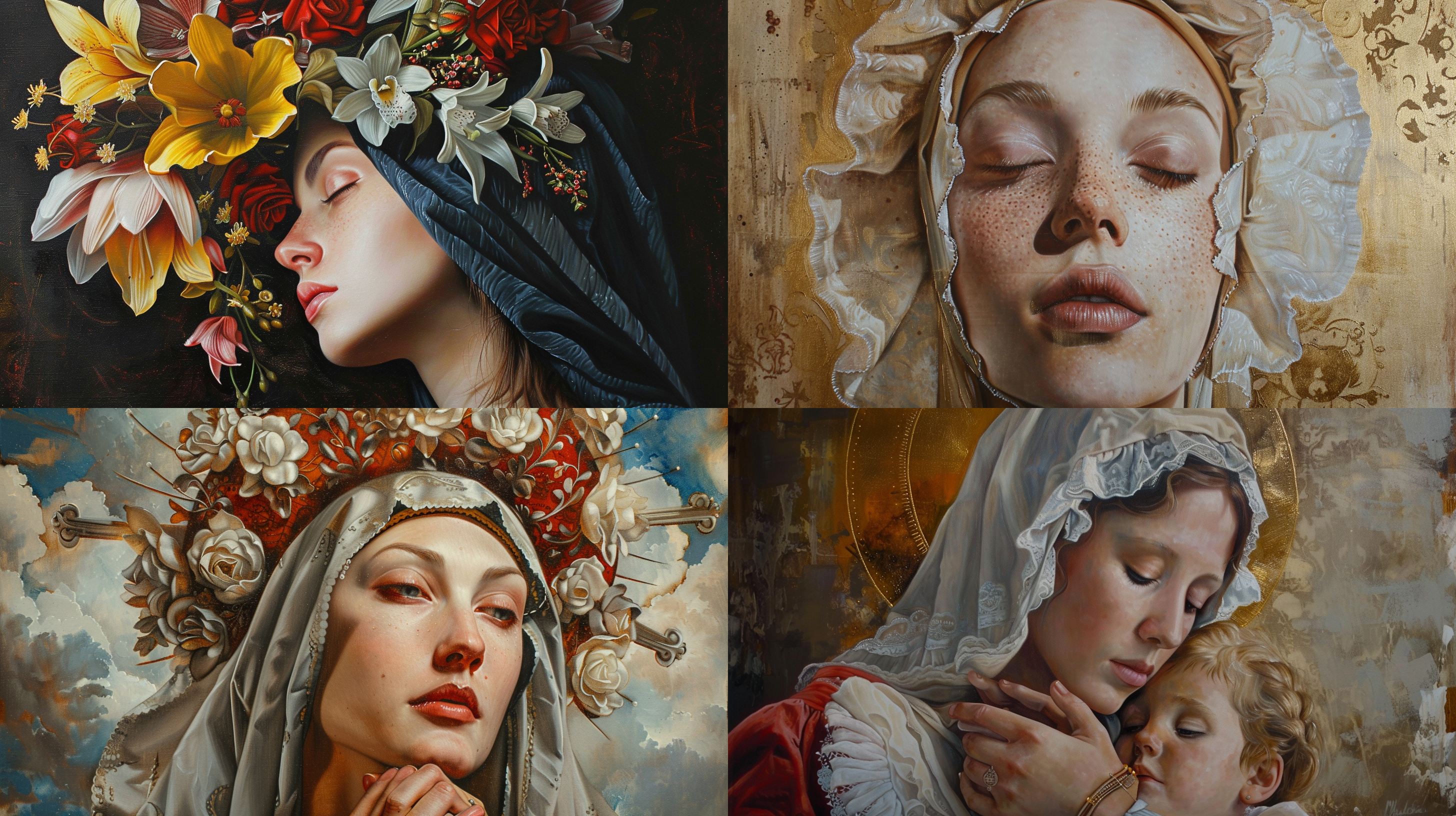 象征主义，超现实主义，古典油画，写实，圣母