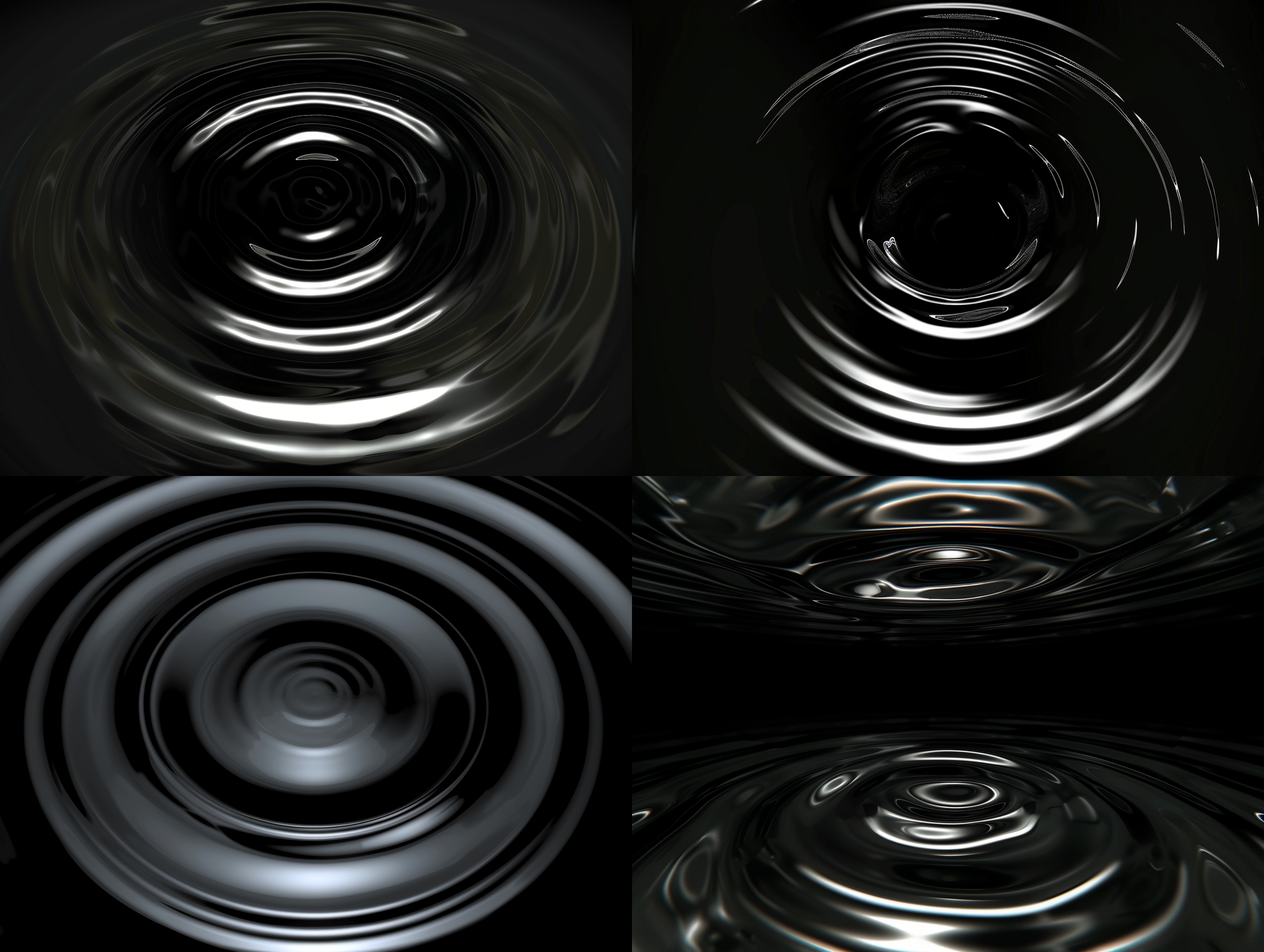 水波纹，圆形扩散，透明底，质感，俯视角度，涟漪简单，中心对称，高清晰度，水下视角，微距镜头，自然光，平静，蓝色调，反射。