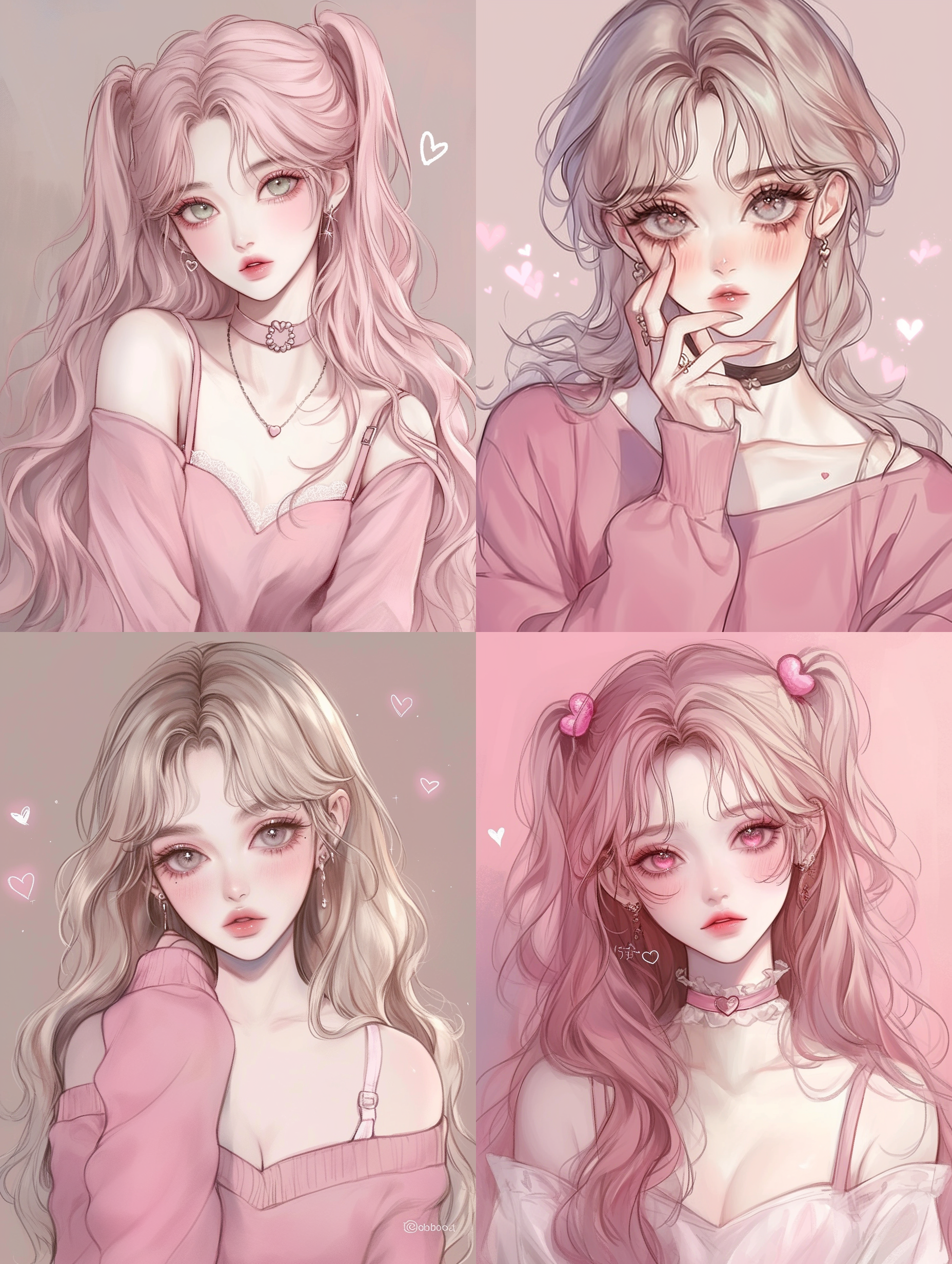 干净背景 胸部以上 粉白 白 粉 可爱风 少女风