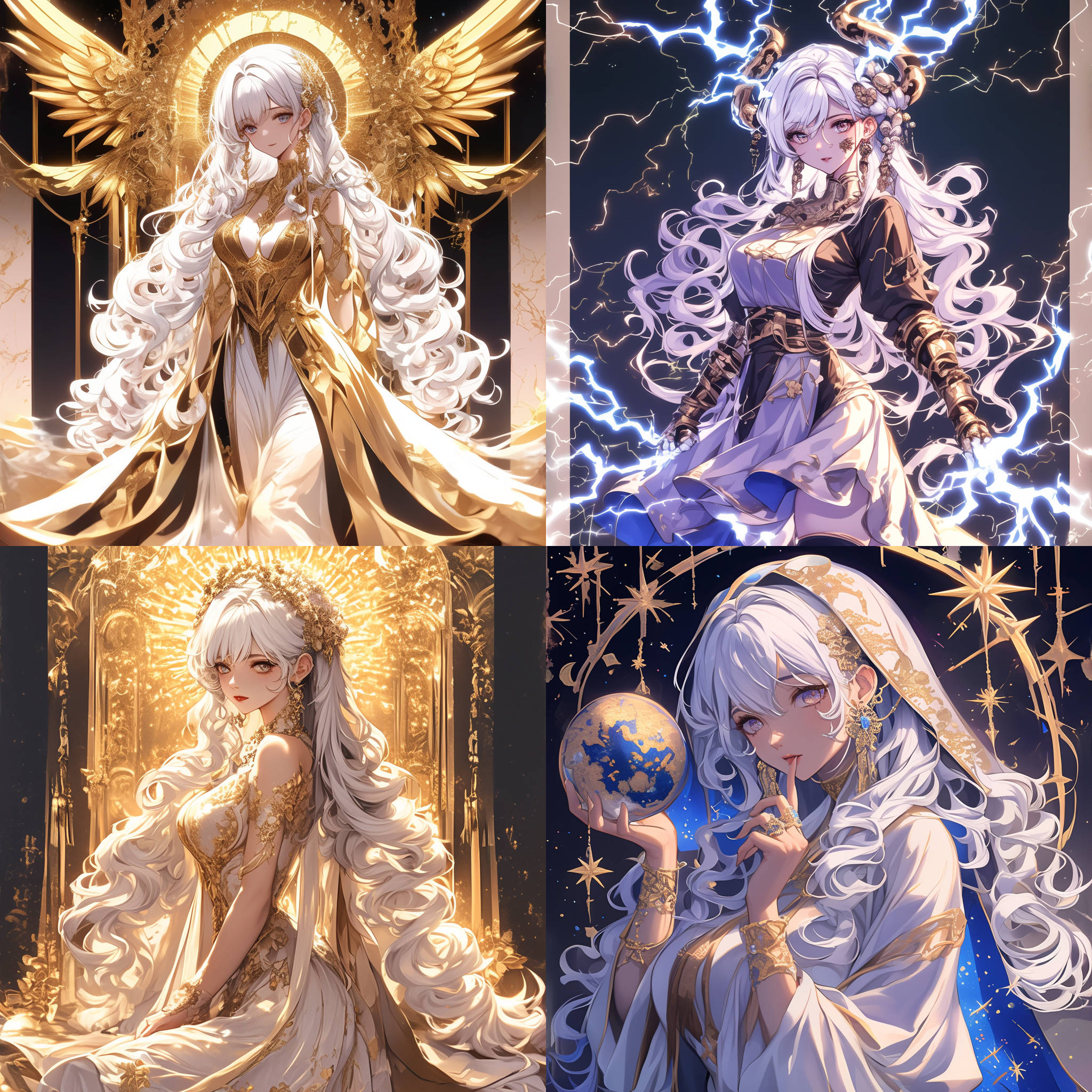 网红脸，元素女法师，身材火辣，风元素，水元素，火元素，土元素，奥术能量，光与暗，站立，混沌背景，高分辨率，超现实，魔法氛围，动态模糊，多重曝光，神秘色彩，冷暖对比，广角镜头，侧光，神秘感，力量感，元素交织，混沌之美，细节丰富