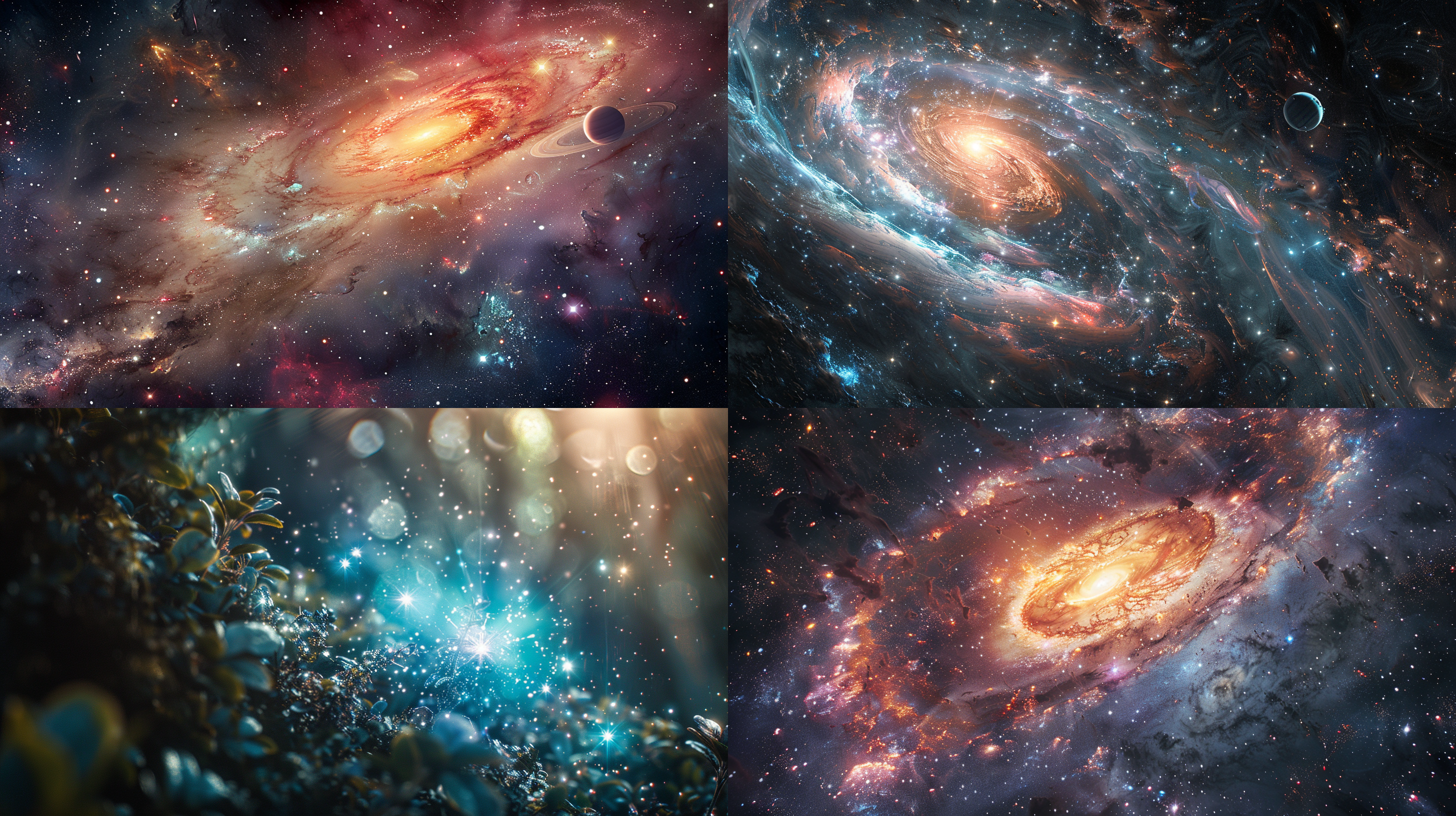 宇宙，银河系，气势磅礴，璀璨耀眼，电影光效，8k画质。
