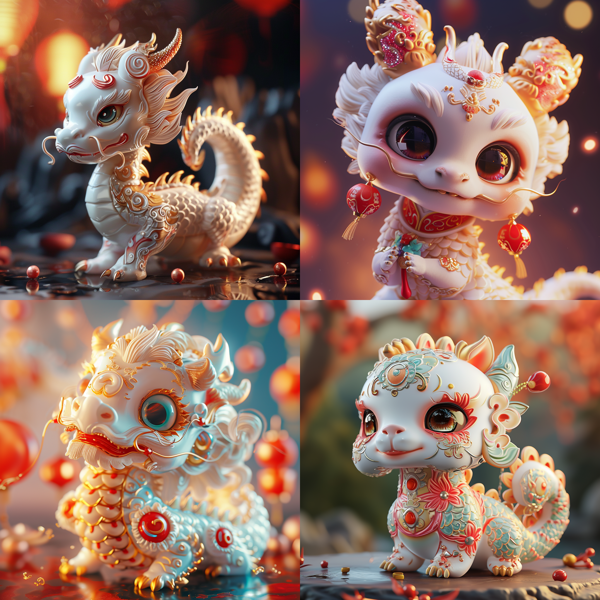 可爱龙宝宝，盲盒ip，c4d，白龙，财神，中国龙，春节，新年，爆竹，烟花，精致，细腻，高亮，高光，正面光（面部），封面艺术，高细节，超级高的分辨率，杰作，最好画质，精绘，多彩，最佳品质，16k壁纸，综合细节加强，耳朵细节，彩色素描，精致的细节，最高品质，杰作，大师之作，极致细节，细致刻画精致的五官，细致刻画眼睛，照片真实感，极高分辨率，细节+++, 高画质，高品质，高分辨率，高真实度，杰作，最佳质量大师级作品，手部细节，大师级创作，极致画质，最高精度，真实度+++, oc渲染器