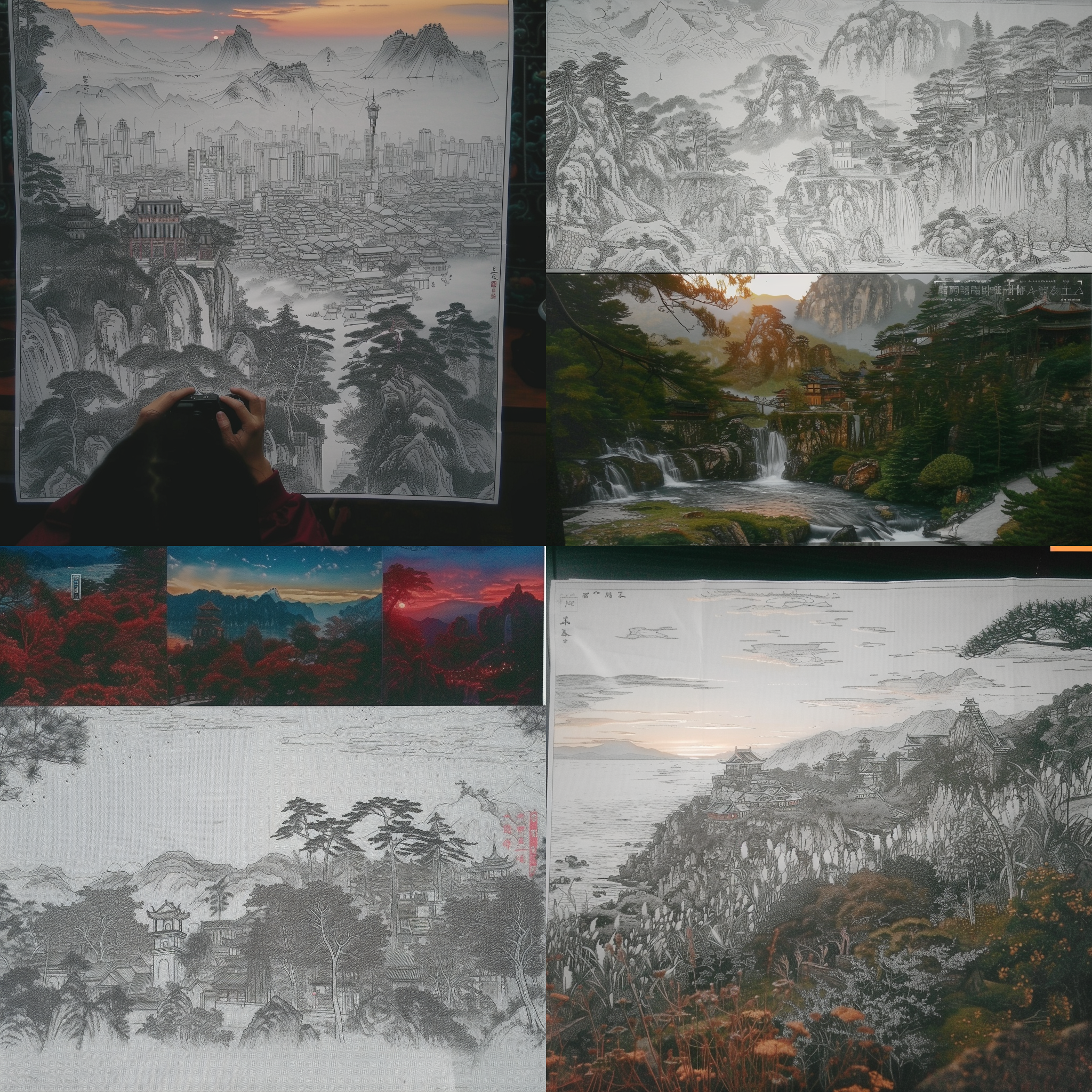 prompt. 彩色照片，鲜艳明亮，自然风景，全景模式，夕阳余晖，长焦镜头，逆光拍摄，静态，和谐，温暖情感。