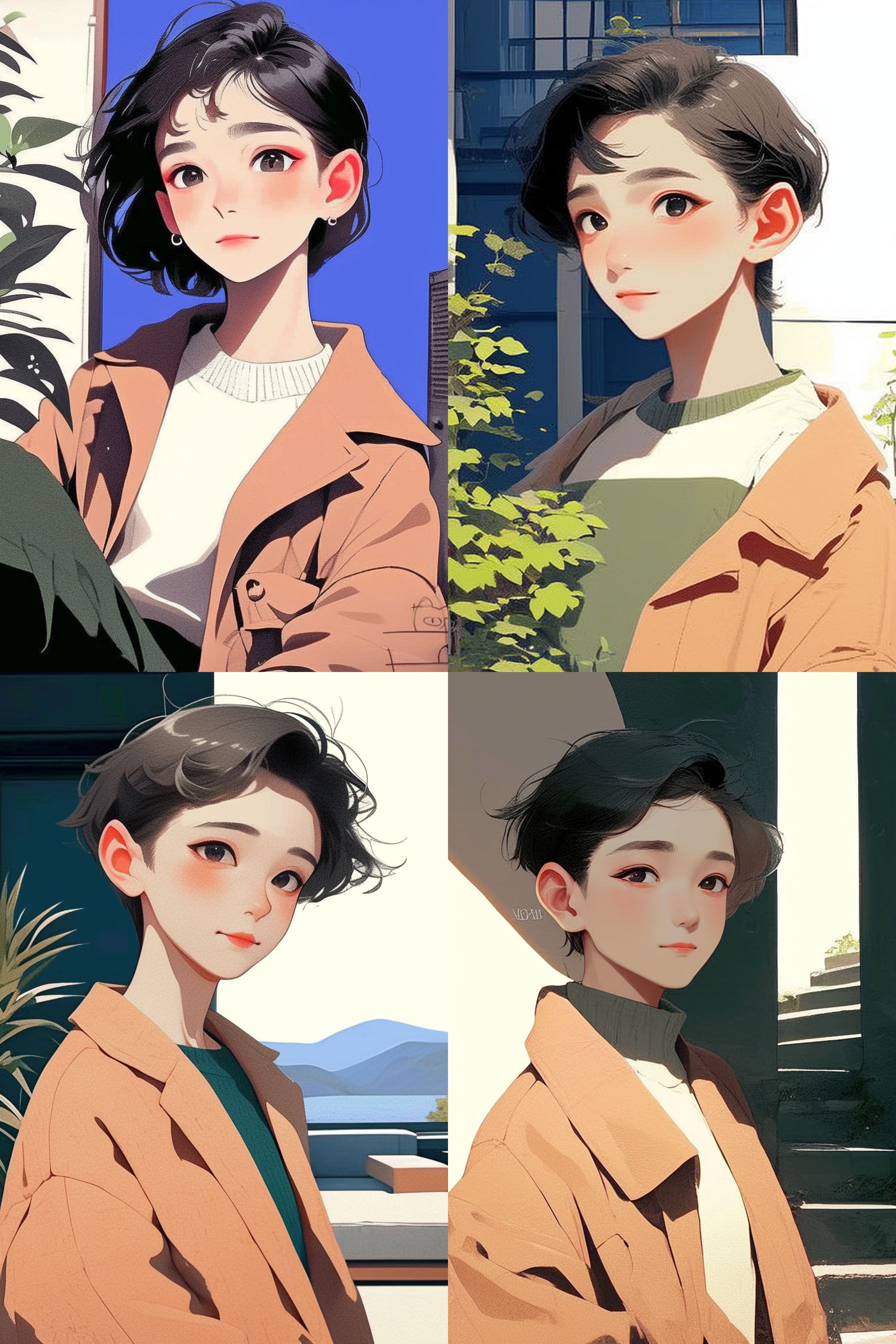 极简扁平风设计，简约装饰，现代建筑，对称构图，明亮色调，宽广角度，无人，清晰线条，简洁风格，几何形状，冷色调，室内环境。