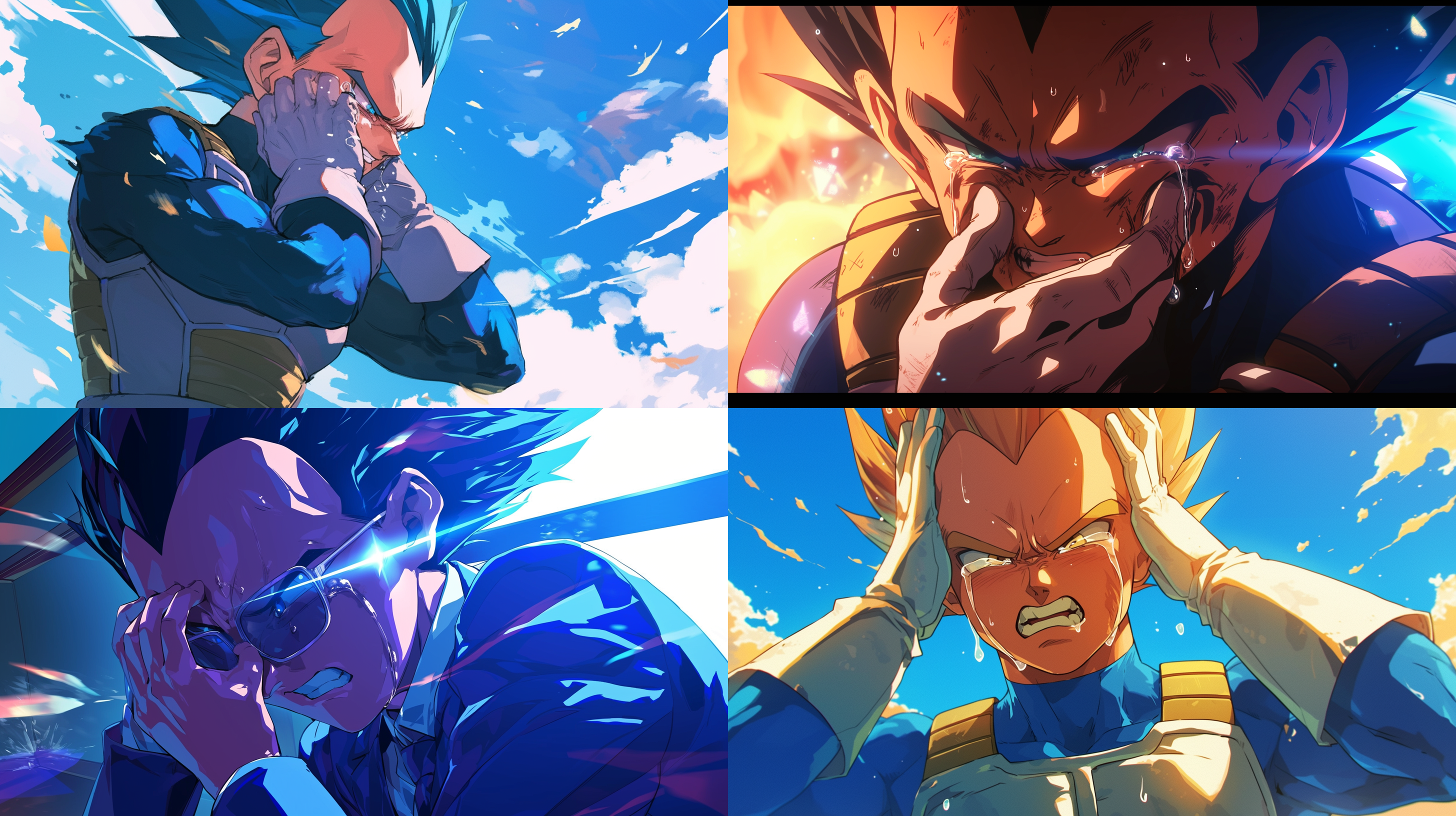 七龙珠 超级赛亚人 贝吉塔 西服 掩面哭泣