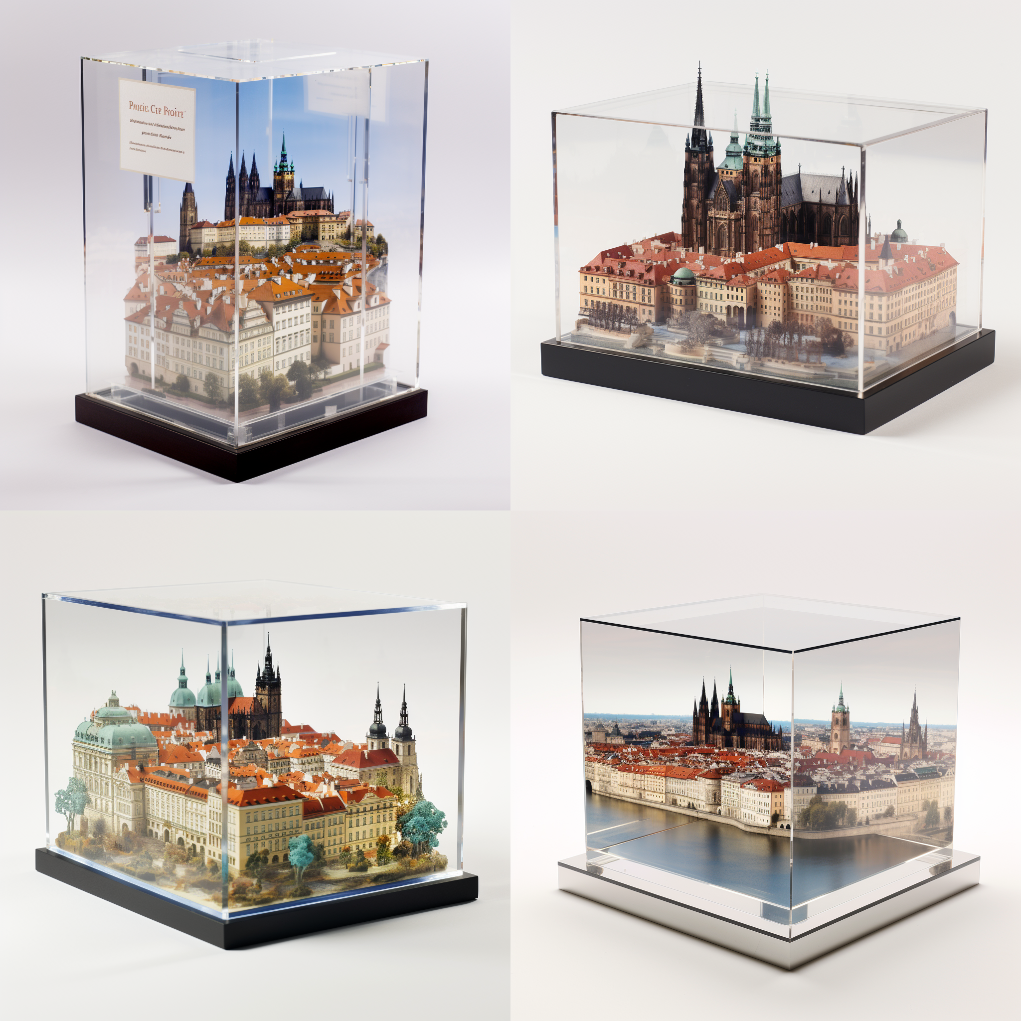 亚克力展示盒，布拉格城堡，3d渲染，产品图片
