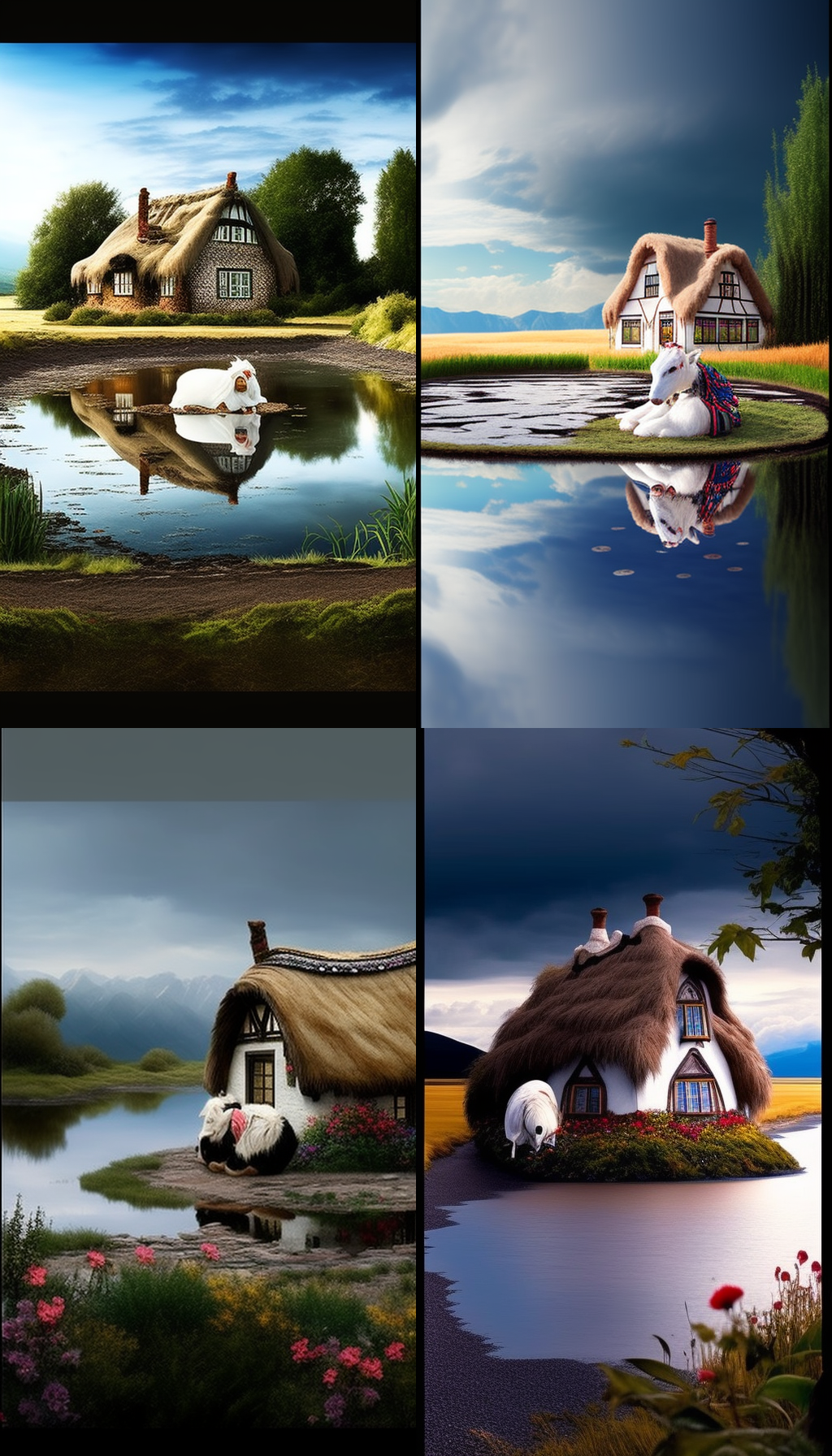 云端上的茅草屋，周围环境清新自然，让人感到心旷神怡。回归自然、回归本真。