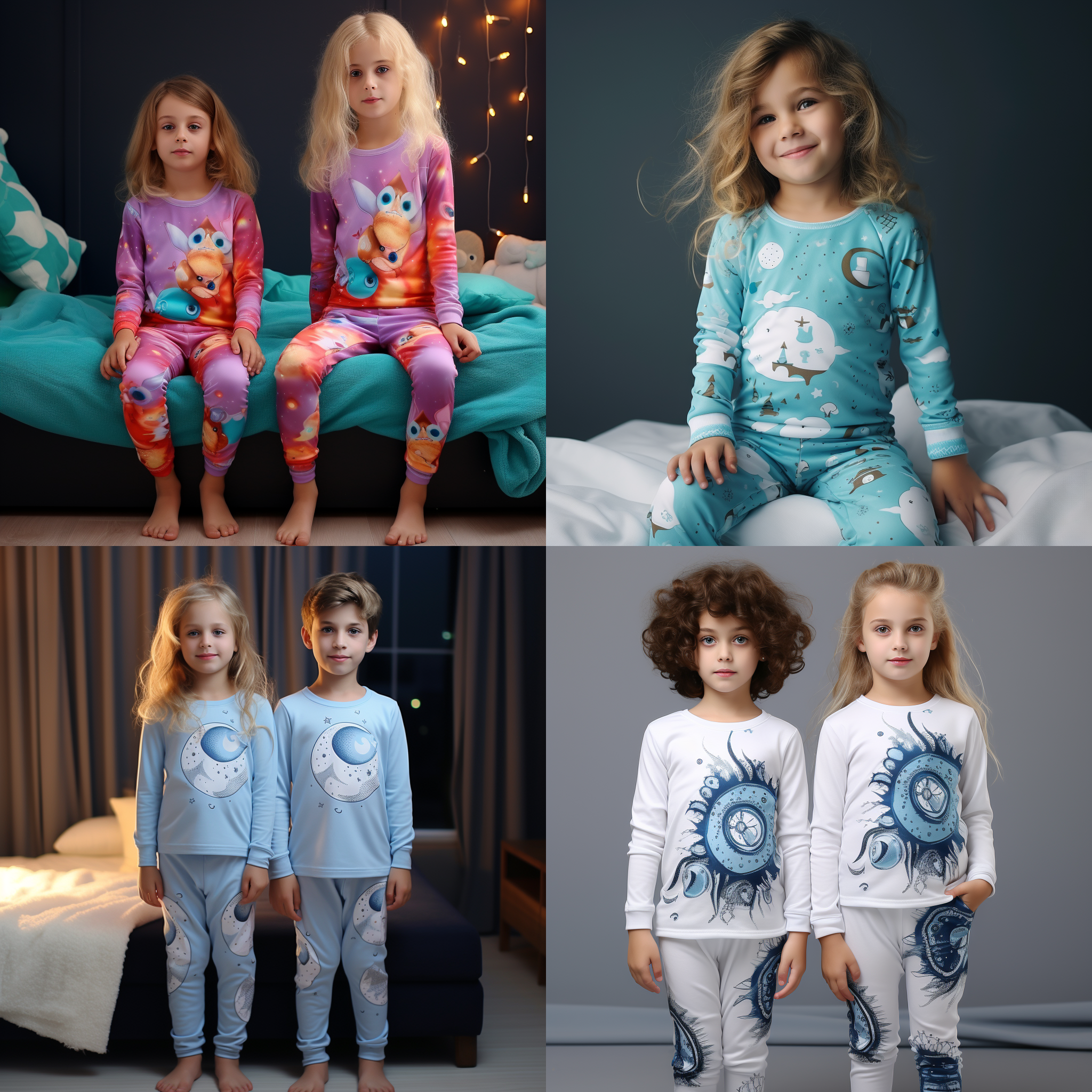 设计一款儿童睡衣套装，在美国市场销售